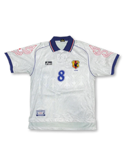 1998 日本代表 アウェイ ユニフォーム 中田英寿 8番、レトロサッカーシャツ