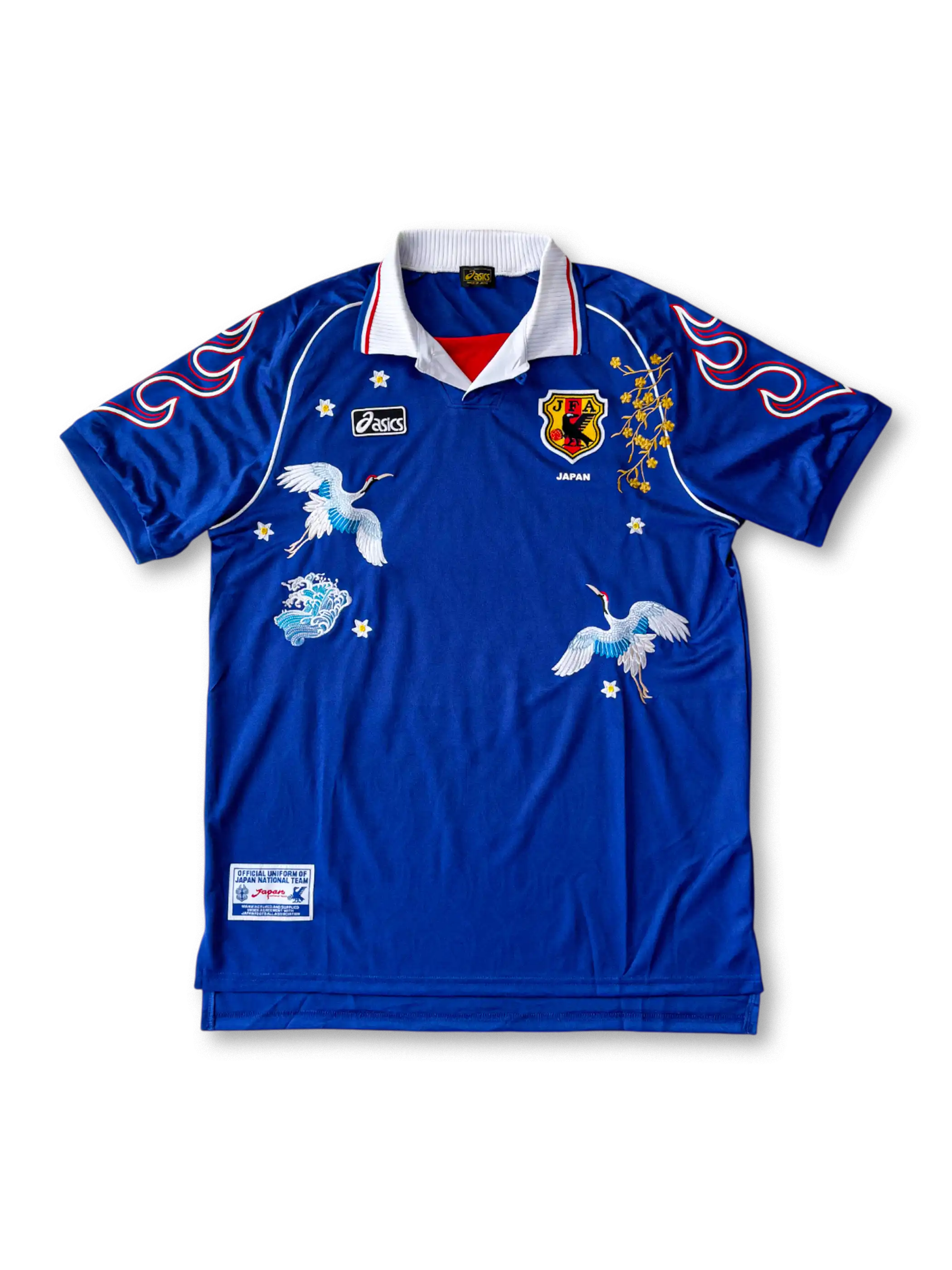 1998年 日本代表 ホームユニフォーム 手刺繍スペシャル 鶴と炎モチーフ