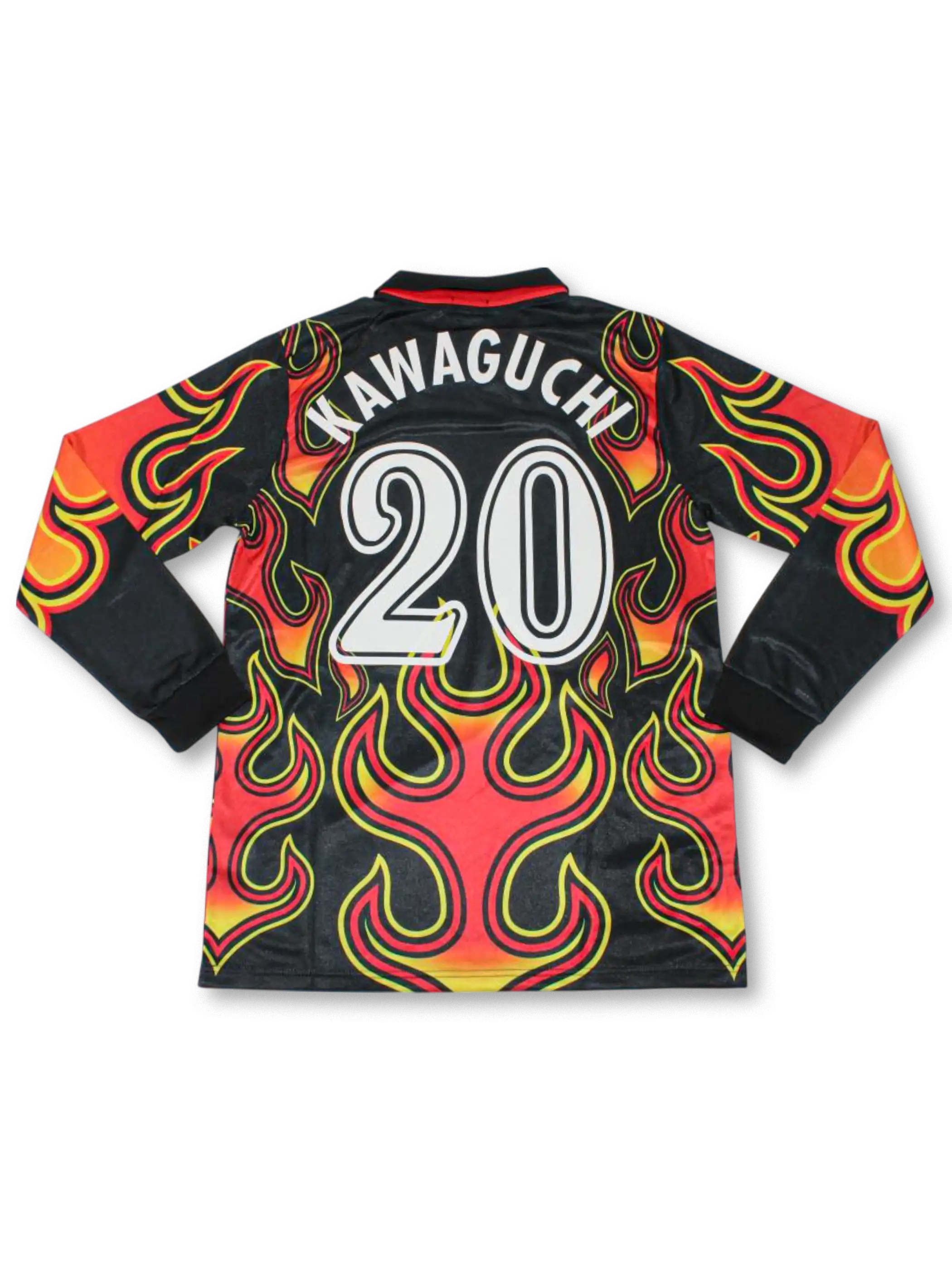 1998年日本代表GKユニフォームの高密度刺繍エンブレムクローズアップ