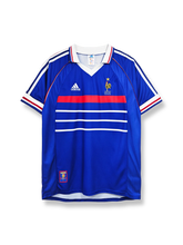 1998年フランス代表ホームレトロユニフォーム 青 白赤アクセント フランス連盟エンブレム刺繍