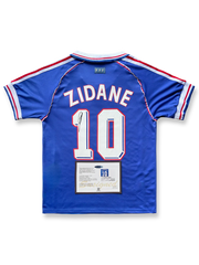 1998年 フランス代表ホームユニフォーム、ジネディーヌ・ジダンサイン入り10番、ワールドカップ公式用デザイン