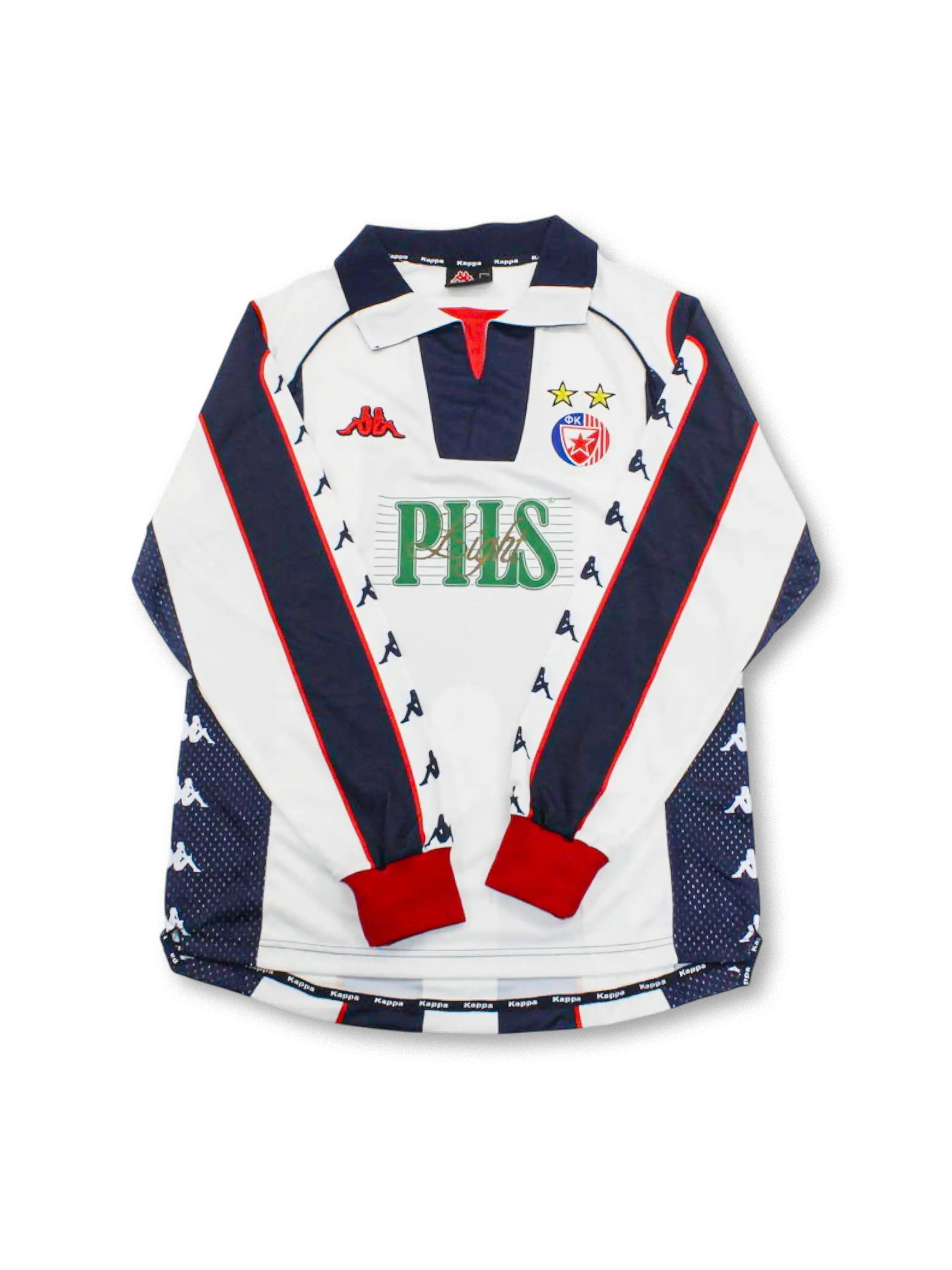 1999-01 レッドスター・ベオグラード アウェイユニフォーム 正面デザイン Kappa