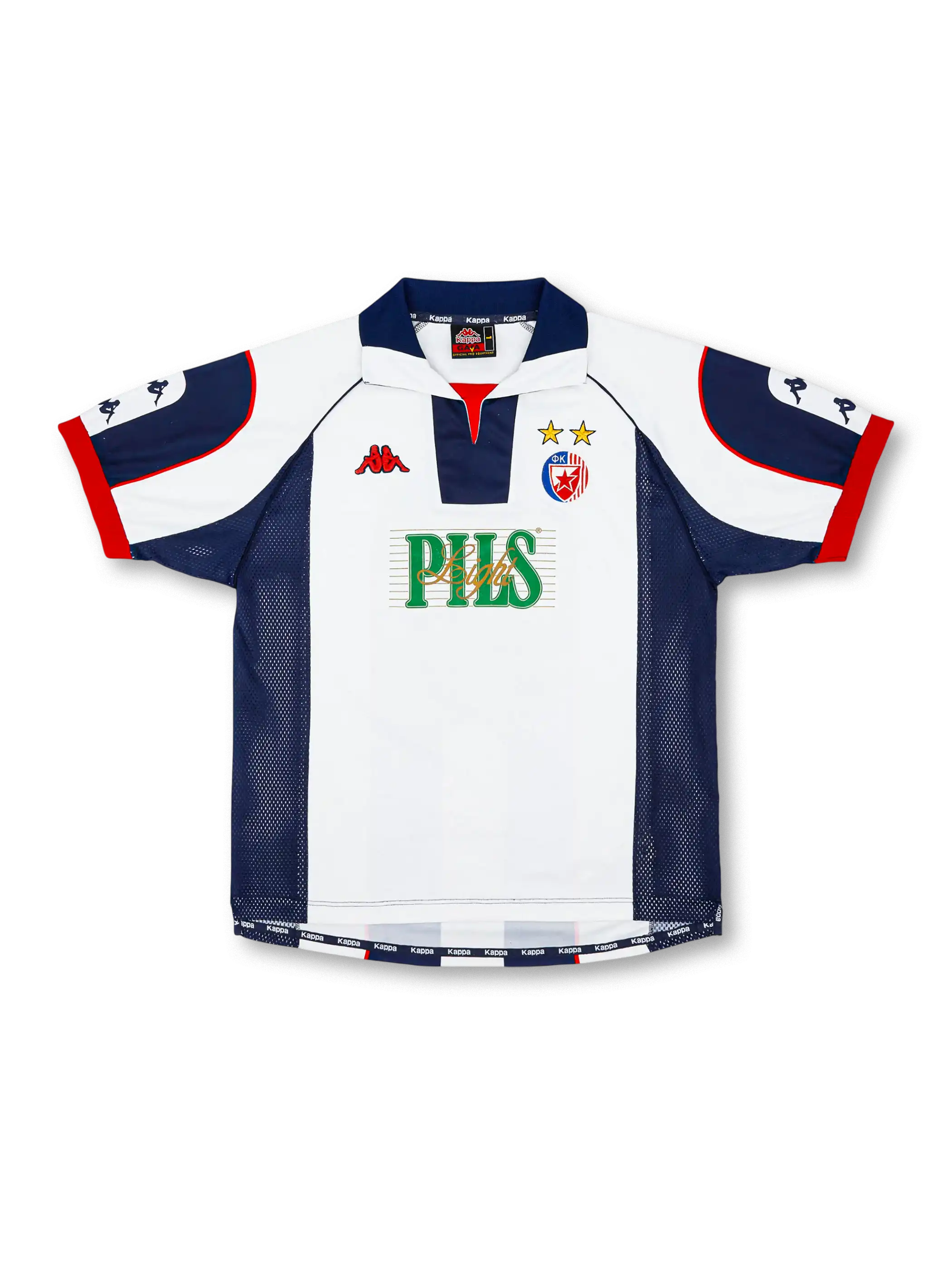 1999-01 レッドスター・ベオグラード アウェイユニフォーム 正面デザイン Kappa