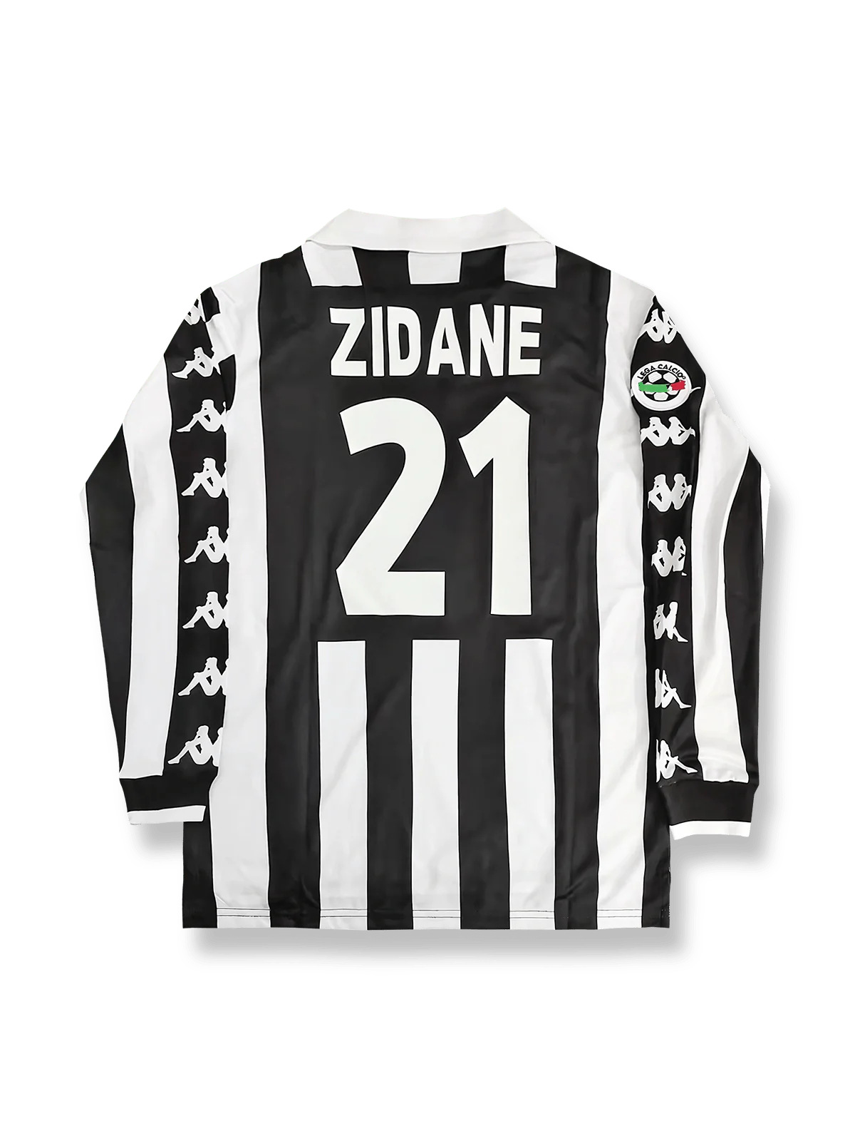 1999-00シーズンユヴェントスホームユニフォーム ジネディーヌ・ジダン #21 白黒縦縞 アディダス刺繍&クラブエンブレム付き