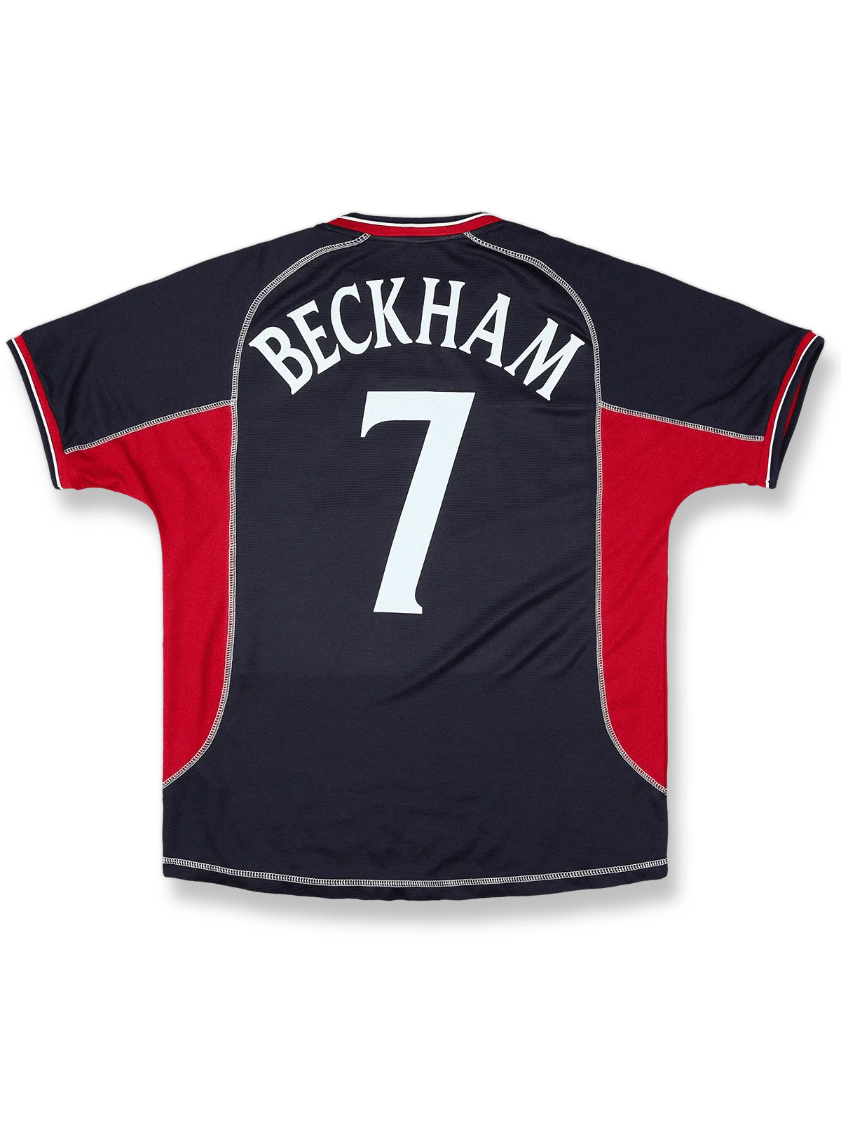 2000-01シーズンマンチェスター・ユナイテッドサードユニフォーム デイビッド・ベッカム #7 黄色 黒アクセント ナイキ刺繍スウッシュ&クラブエンブレム付き