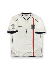 2002年ワールドカップイングランド代表7番ベッカムレトロユニフォーム前面図