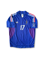 2002 France World Cup jersey Emmanuel Petit 17, vintage basketball shirt