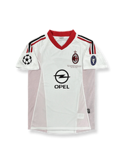 製品画像:2002/03シーズンのACミラン UEFAチャンピオンズリーグ版ユニフォーム全体の展示