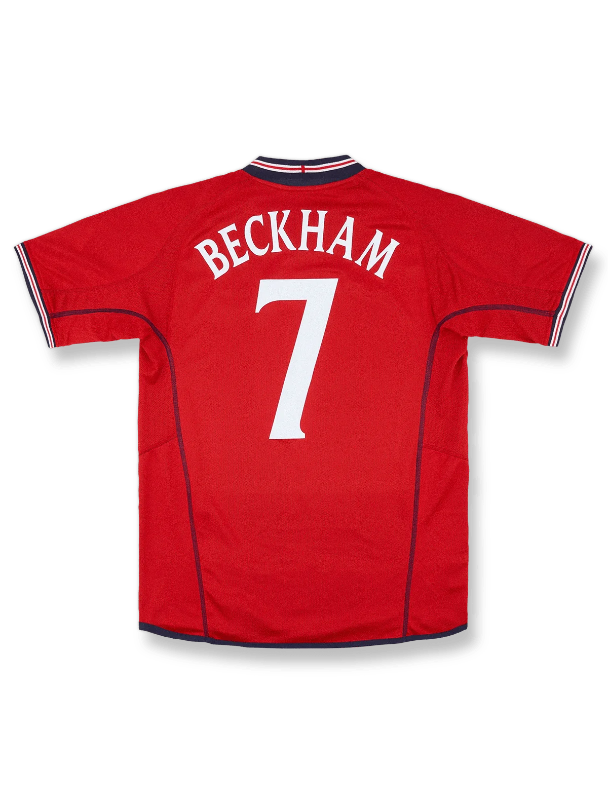 2002-04年イングランド代表アウェイレトロユニフォーム デイビッド・ベッカム #7 ネイビーブルー 赤白アクセント クラシックエンブレム刺繍