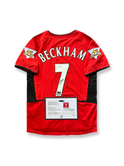 2002-04シーズン マンチェスター・ユナイテッドホームユニフォーム、デイヴィッド・ベッカムサイン入り7番、プレミアリーグ公式試合用デザイン