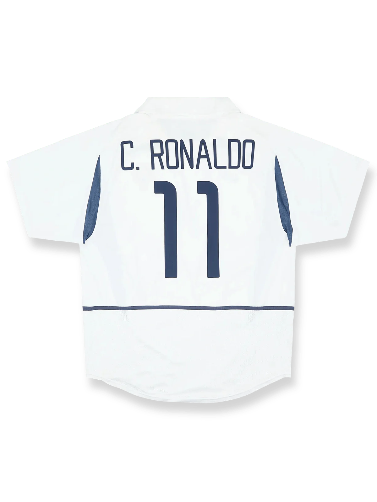 2002-04年ポルトガル代表アウェイユニフォーム クリスティアーノ・ロナウド #11 白 緑赤アクセント エンブレム刺繍