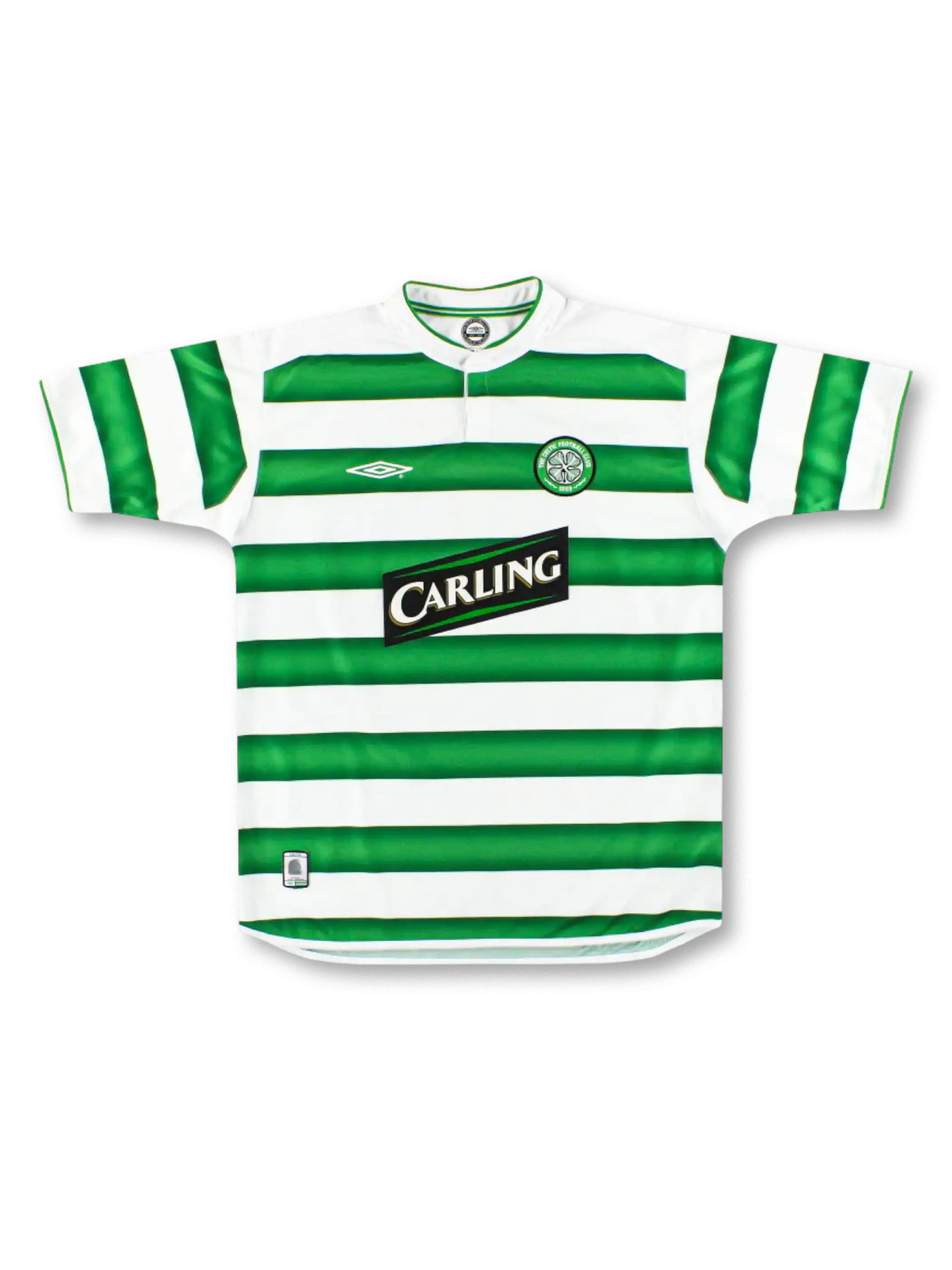 2003-04年セルティックFC ホームユニフォーム 緑白フープス 正面デザイン