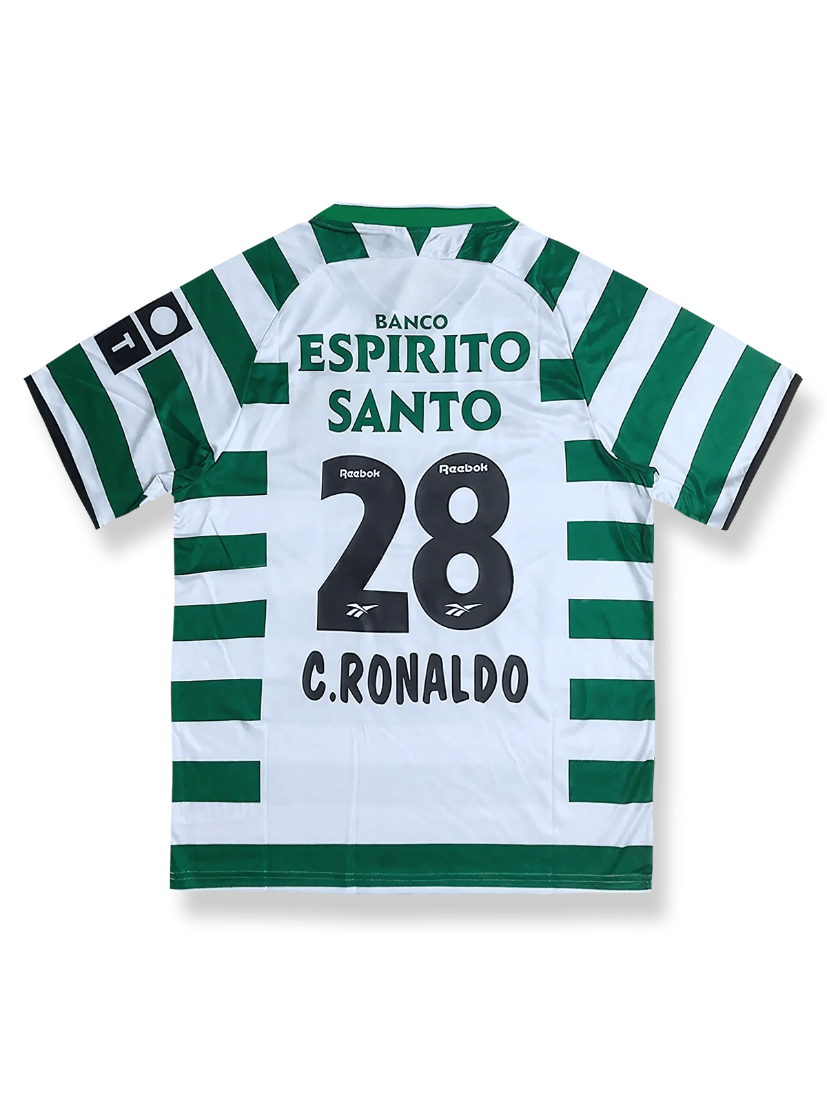 2003–04シーズン スポルティングCP ホームユニフォーム C・ロナウド 28番 クラシックグリーンホワイトストライプデザイン