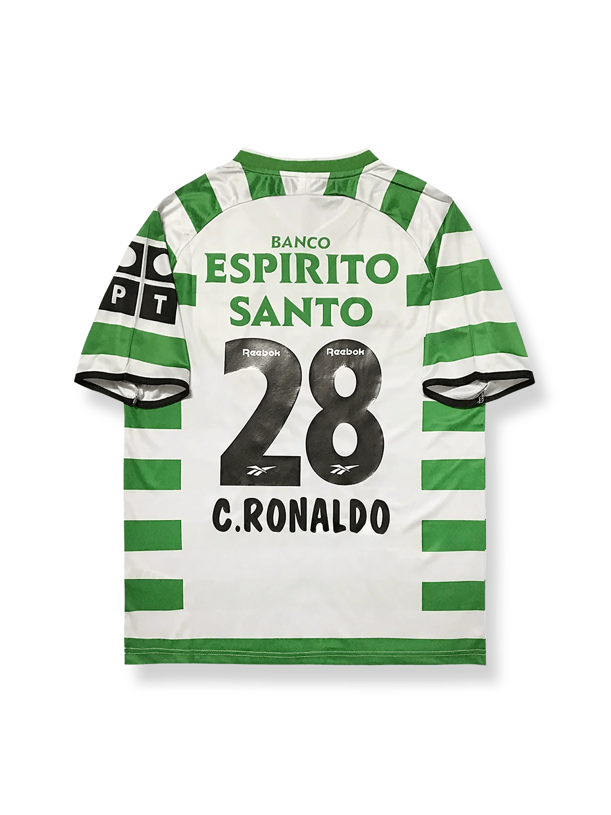 2003–04シーズン スポルティングCP ホームユニフォーム 28番 C・ロナウド クラシックグリーンホワイトホイップデザイン