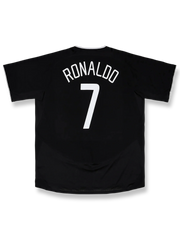 2003-05シーズンマンチェスター・ユナイテッドアウェイユニフォーム クリスティアーノ・ロナウド #7 白 赤黒アクセント ナイキ刺繍スウッシュ&クラブエンブレム付き