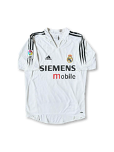 Close-up of embroidery detail on 2004-05 Real Madrid retro basketball jersey