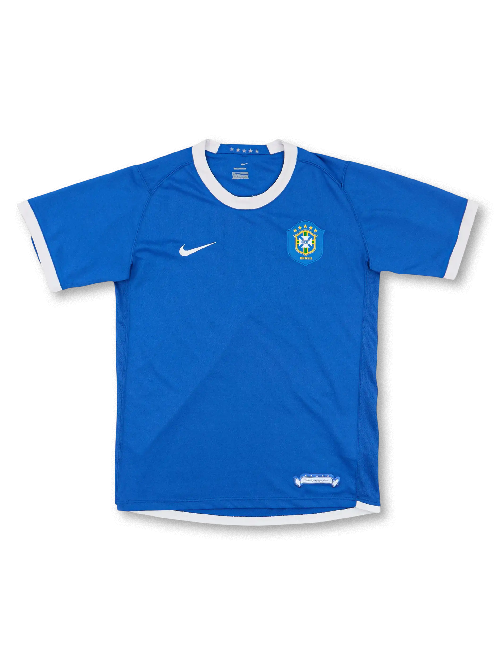 2006-07年 ブラジル代表 アウェイ ユニフォーム、鮮やかなブルーとホワイトトリムのビンテージサッカージャージ