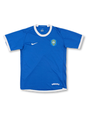 2006-07年 ブラジル代表 アウェイ ユニフォーム、鮮やかなブルーとホワイトトリムのビンテージサッカージャージ