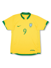 2006-08年ブラジル代表 ホーム ユニフォーム ロナウド9番 カナリアイエローのビンテージサッカージャージ