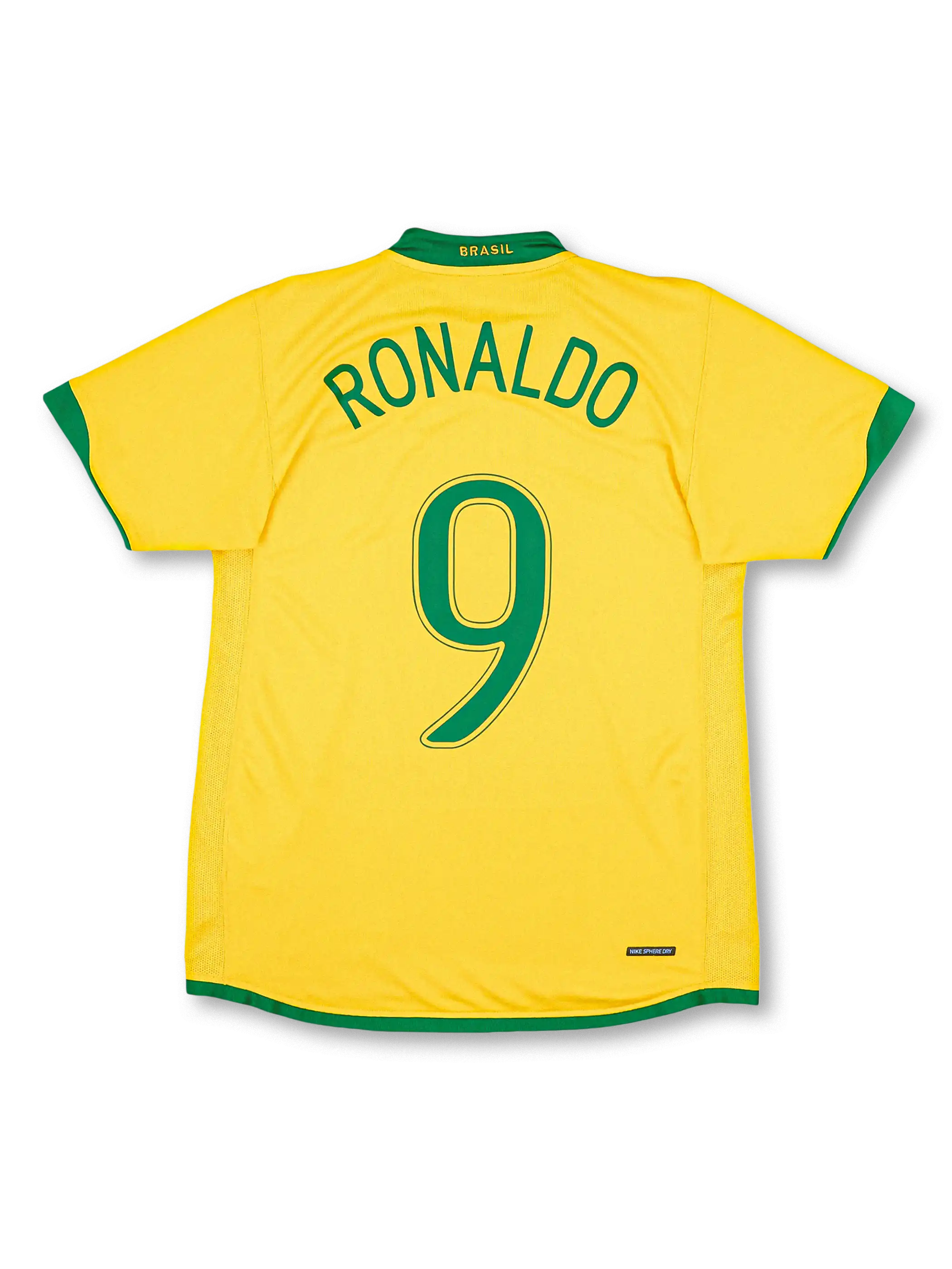 2006-08年ブラジル代表 ホーム ユニフォーム ロナウド9番 カナリアイエローのビンテージサッカージャージ