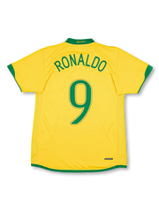 2006-08年ブラジル代表 ホーム ユニフォーム ロナウド9番 カナリアイエローのビンテージサッカージャージ