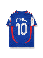 2006年世界杯 法国国家队 主场球衣 齐达内10号 深蓝配阿迪三条纹设计