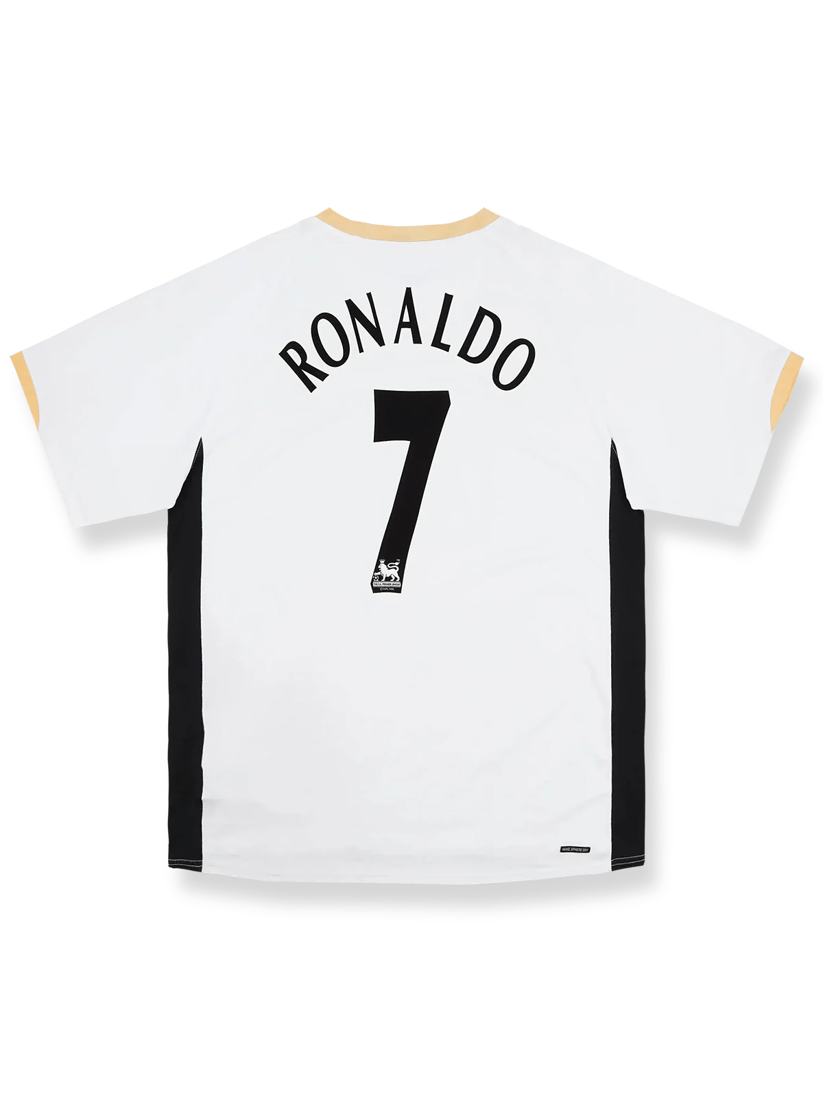 2006-08シーズンマンチェスター・ユナイテッドアウェイユニフォーム クリスティアーノ・ロナウド #7 白 赤黒アクセント ナイキ刺繍スウッシュ&クラブエンブレム付き