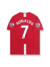 2007–08シーズン マンチェスター・ユナイテッド ホームユニフォーム ロナウド 7番 クラシックレッド&ホワイトデザイン