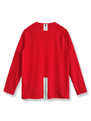 2007/08年シーズンのマンチェスター・ユナイテッドホームレッド長袖ユニフォーム。シンプルでクラシックなデザイン。