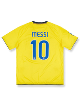 2008-10シーズンFCバルセロナアウェイユニフォーム リオネル・メッシ #10 ネイビーとバーガンディのグラデーション ナイキ刺繍スウッシュ&クラブエンブレム付き