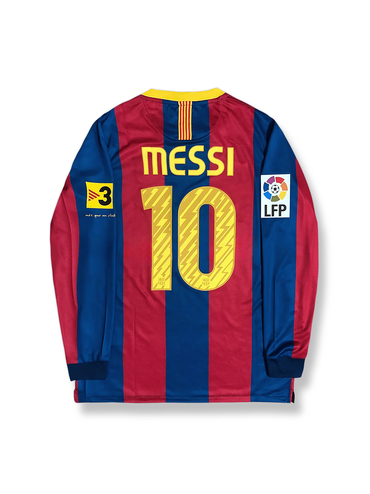 2010–11シーズン FCバルセロナ ホームユニフォーム メッシ 10番 クラシックブルー&レッドストライプデザイン