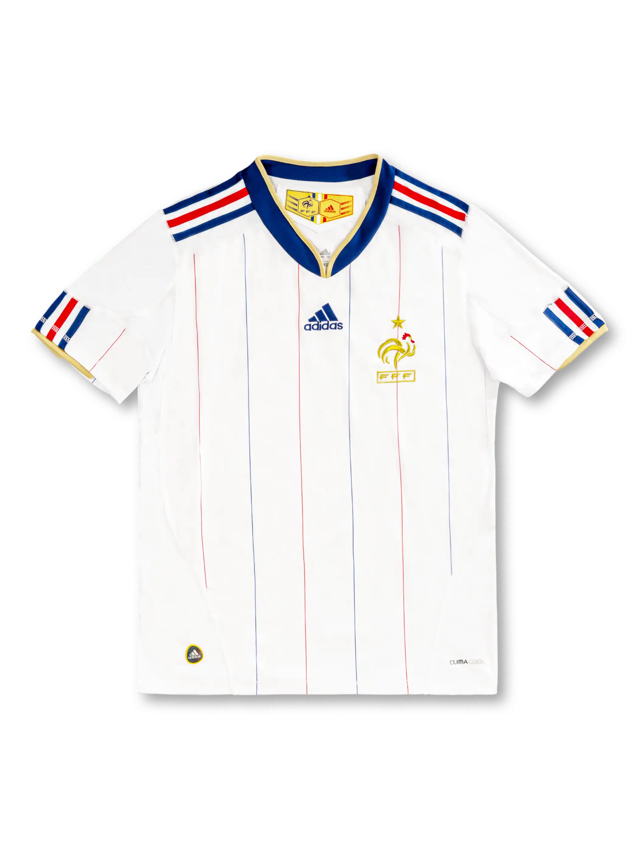 2010年フランス代表アウェイユニフォーム 正面・ピンストライプデザイン