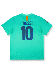2010-11シーズンFCバルセロナアウェイユニフォーム リオネル・メッシ #10 イエロー赤グラデーション ナイキ刺繍スウッシュ&クラブエンブレム付き