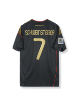 2010年ドイツ代表アウェイユニフォーム バスティアン・シュバインシュタイガー 背番号7 白 黒アクセント クラシックエンブレム刺繍