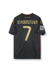 2010年ドイツ代表アウェイユニフォーム バスティアン・シュバインシュタイガー 背番号7 白 黒アクセント クラシックエンブレム刺繍