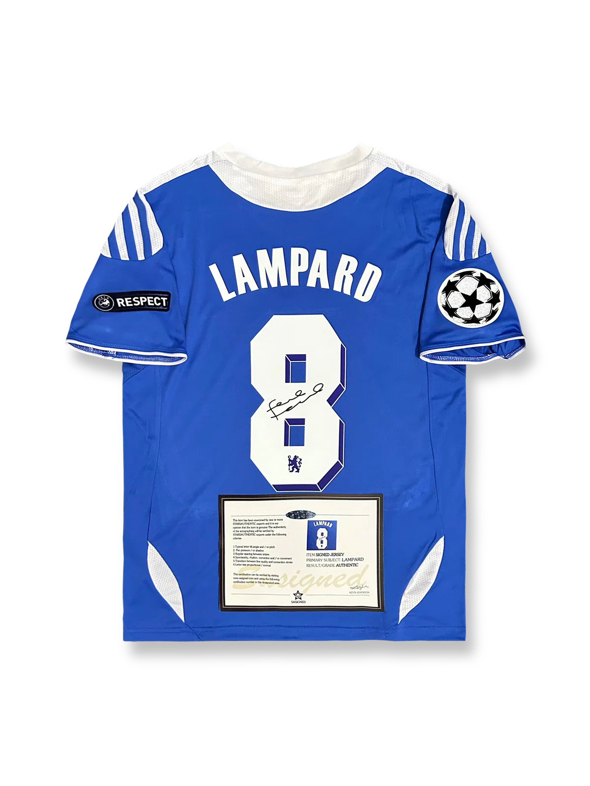 2011-12シーズン チェルシーホームユニフォーム、フランク・ランパードサイン入り8番、プレミアリーグ公式試合用デザイン