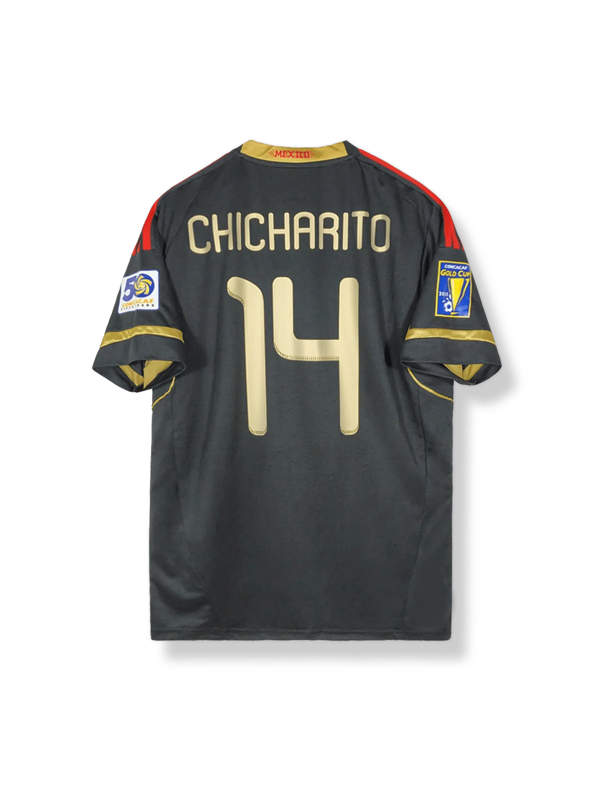 2011-12年メキシコ代表アウェイユニフォーム ハビエル・エルナンデス 背番号14 白 緑赤アクセント クラシックエンブレム刺繍