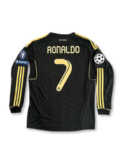 2011-12シーズン レアル・マドリードアウェイロングスリーブユニフォーム、クリスティアーノ・ロナウドサイン入り7番、リーガ・エスパニョーラ公式試合用デザイン