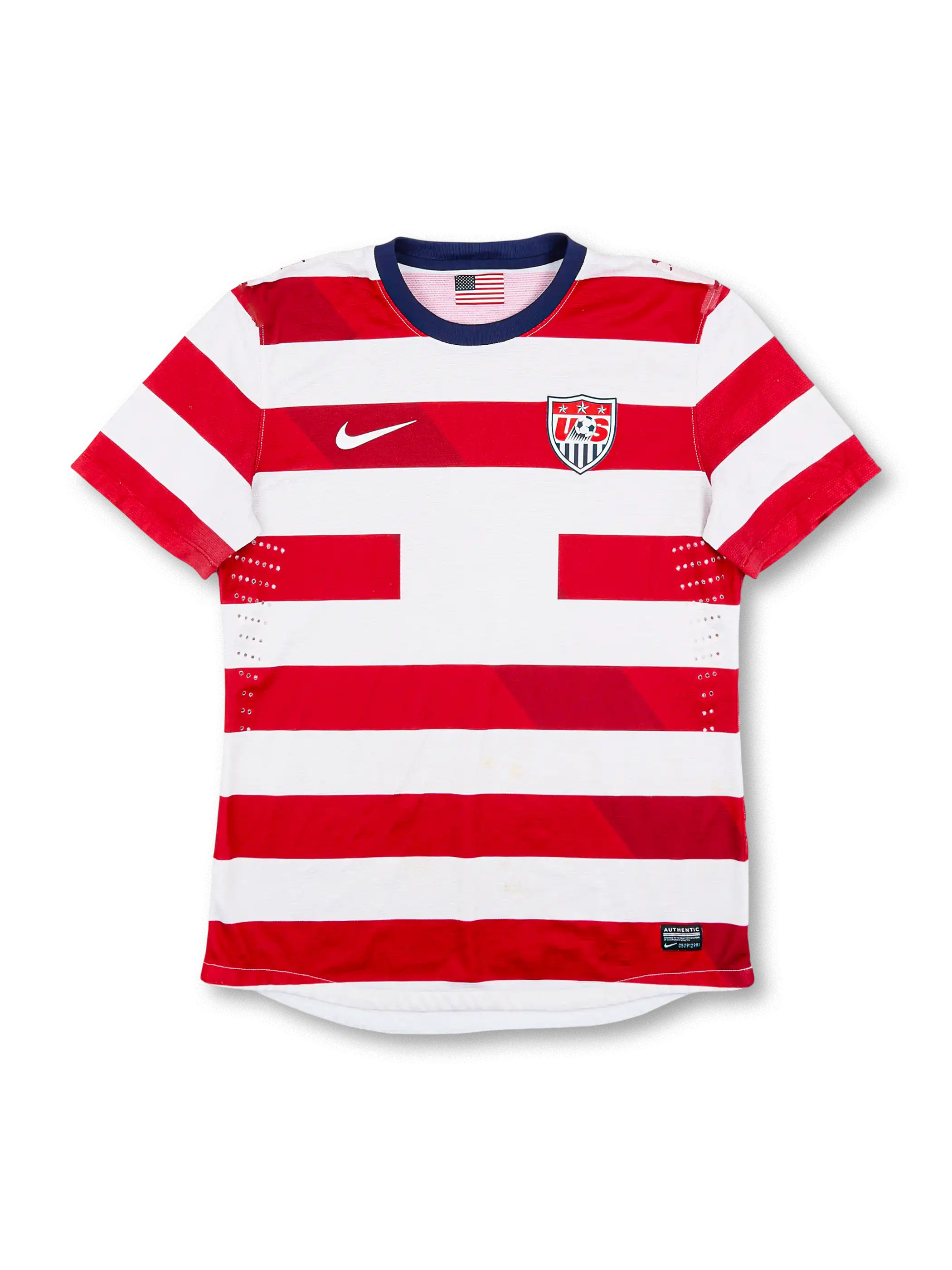 2013年アメリカ代表 ホームユニフォーム 赤白ストライプ 前面