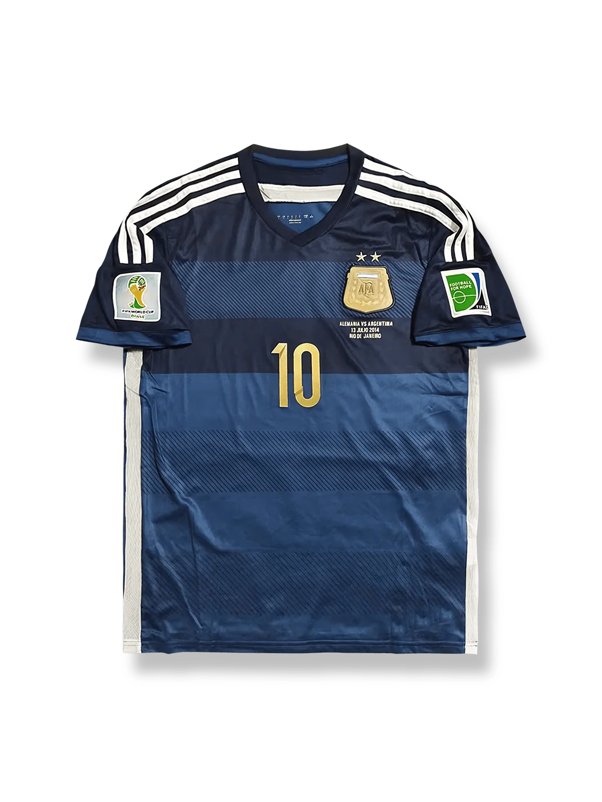 製品画像:2014年ワールドカップアルゼンチンアウェイ決勝版ユニフォーム 全体展示