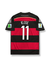 2014年ブラジルワールドカップドイツ代表アウェイユニフォーム ミロスラフ・クローゼ 背番号11 白 黒アクセント ドイツ連盟エンブレム刺繍
