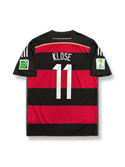 2014年ブラジルワールドカップドイツ代表アウェイユニフォーム ミロスラフ・クローゼ 背番号11 白 黒アクセント ドイツ連盟エンブレム刺繍