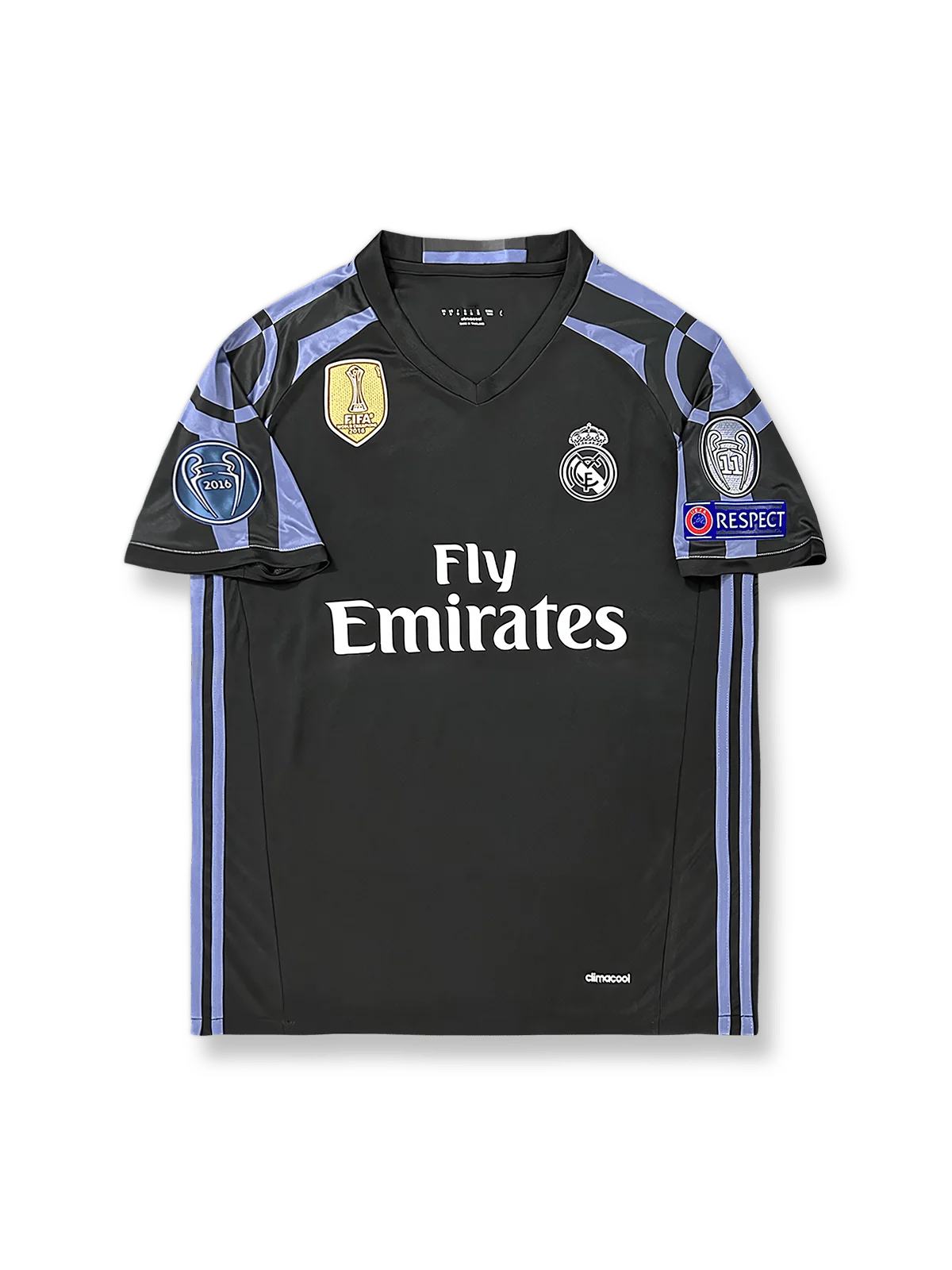 製品画像:2016/17シーズンのレアル・マドリードセカンドユニフォーム全体展示