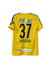 2017シーズン柏レイソルホームユニフォーム、クラシックイエロー地にブラックストライプとクラブエンブレムを配したモダンデザイン。