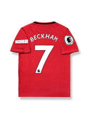 2019–20シーズン マンチェスター・ユナイテッド ホームユニフォーム ベッカム 7番 クラシックレッド&ブラックストライプデザイン