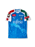 2019年川崎フロンターレ ホームユニフォーム 正面、FUJITSUロゴとスマートシティデザイン