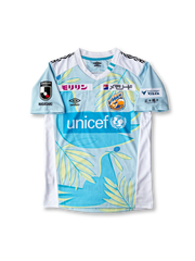 2021年V・ファーレン長崎 ホームユニフォーム 正面、UNICEFスポンサー入り オリーブリーフデザイン