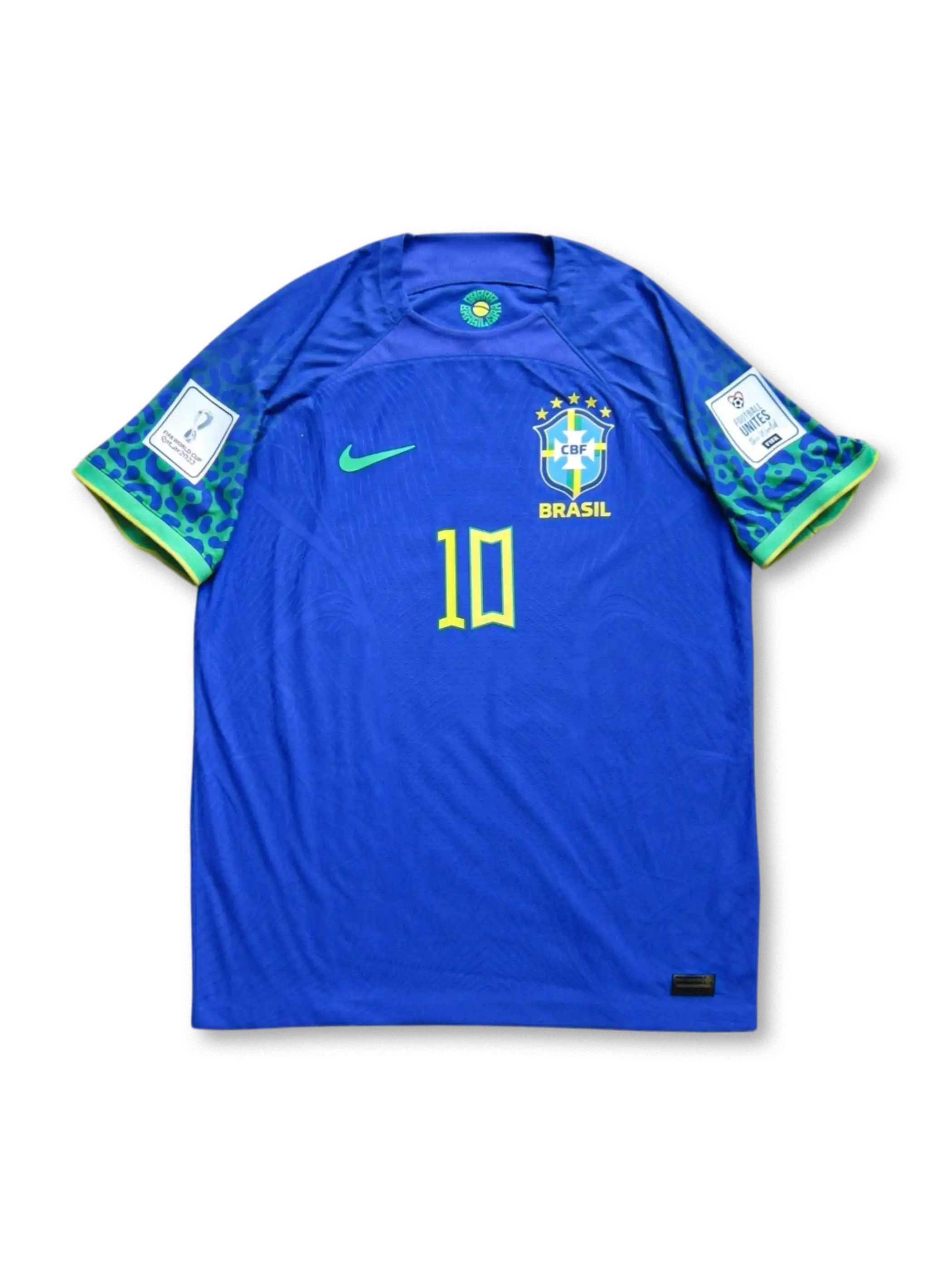 2022-23 ブラジル アウェイ ジャージ ネイマール 10番、ヴィンテージ風サッカージャージ