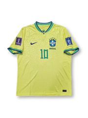 2022年ブラジル代表ホームユニフォーム ネイマール Jr 10番、ビンテージスタイルサッカージャージ