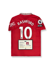 2022-23シーズン マンチェスター・ユナイテッドホームユニフォーム、マーカス・ラッシュフォードサイン入り10番、プレミアリーグ公式試合用デザイン